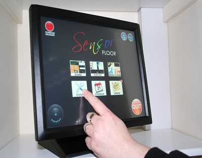 Touch Screen control of the interactive floor system - Sensor Floor&#0153 only available from Sensory Technology Ltd